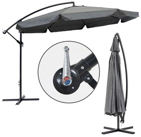 Záhradný slnečník Vlora 340 cm sivý