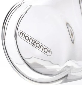 Monzana Čajník so sitkom TEA 1,2L+4 šálky, priesvitná, strieborná