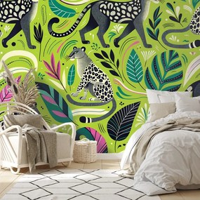 Tapeta leopardy v tropickej džungli