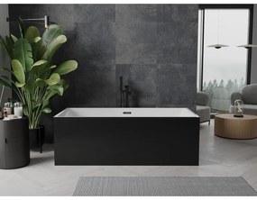 Mexen Nita, voľne stojaca vaňa 170 x 80 cm, biela-čierna, čierny matný prepad, 52091708075-70