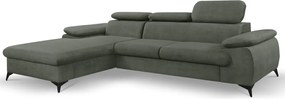 Rohová sedacia súprava Scala, olivovo zelená látka, ľavý roh