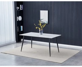 Autronic BONTEC Jedálenský stôl 160x90cm, spekaná keramika, mramor, HT-406M GREY Farba: Biela