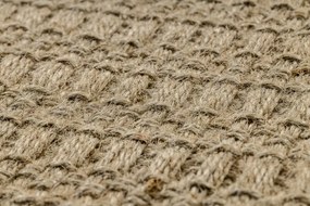 Koberec JUTE 3734 béž / sivý pásy so strapcami