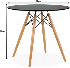 Bestent Jedálenský stôl 80cm Anello Black
