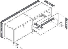 Kovová nízka skrinka »CN3« so zásuvkami