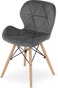 Sivá stolička LAGO VELVET
