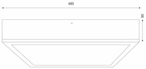 Stropné svietidlo NATURAL SQUARE 4xE27/15W/230V 48x48 cm borovica/biela
