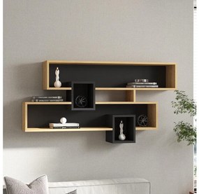 Nástenná polica KAREN 120x72,2 cm hnedá/antracit