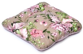 Podsedák na stoličku 40x40 cm - ruža / hnedé