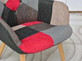 Kreslo Nutri (patchwork + čierna). Vlastná spoľahlivá doprava až k Vám domov. 1110348