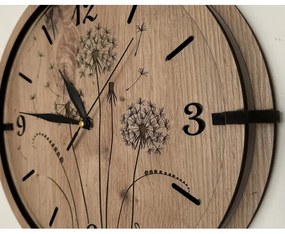 Li-Go 23682/DUB5 - Drevené hodiny 1xAA pr. 32 cm dub/púpava