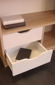 Regál / knižnica Sten 2, dub sonoma/biela