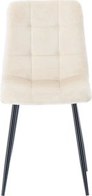 GARDEN LINE Moderná prešívaná zamatová stolička Farba: čierna