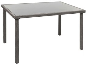 Záhradný stôl HWC-G19, polyratan,120x75cm - sivý