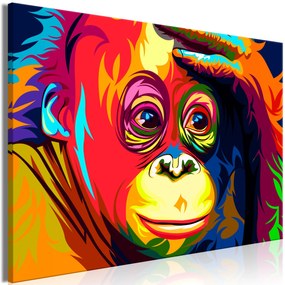 Artgeist Obraz - Colourful Orangutan (1 Part) Wide Veľkosť: 30x20, Verzia: Na talianskom plátne