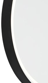 Kúpeľňové zrkadlo čierne vrátane LED 3-stupňové stmievateľné s dotykovým oválom - Miral