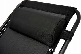 CH Záhradné skladacie relaxačné kreslo s vankúšom Zero IV - sivá