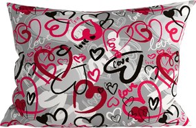 Polybavlnená obliečka na vankúš STREET LOVE POLY 70x90 cm, sivá