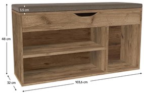 Botník (skrinka na topánky) Filesas (dub artisan + hnedá) . Vlastná spoľahlivá doprava až k Vám domov. 1116343