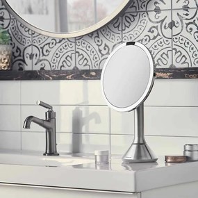 Zrkadlo Simplehuman s nastavitelným jasom Dual LED, matný nerez
