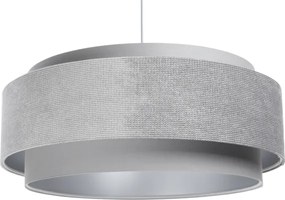 Luster na lanku DOBLO 1xE27/60W/230V pr. 60 cm šedá/strieborná