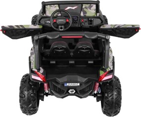 Ramiz Elektrická bugina SuperStar pre deti maskáčová + MP4 + pohon 4x4 + diaľkové ovládanie + batožinový priestor + LED + zámok dverí