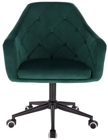 LuxuryForm DESIGN Kreslo ANDORA VELUR na čierne podstave s kolieskami - zelené