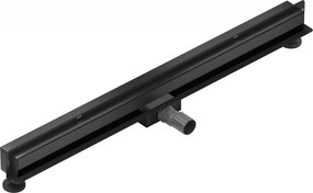 Mexen Flat nerezový sprchový žľab na stenu 100 cm vzor WALL, čierny, 1730100