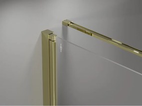 Mexen Mist-B, 1-krídlový výklopný sprchový kút 80 x 100 cm, číre sklo, zlatý lesklý profil, 8A2T-080-100-50-00