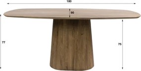 Jedálenský stôl 22-94 Wave 180x90cm Masív Drevo Mango  - Komfort-nábytok