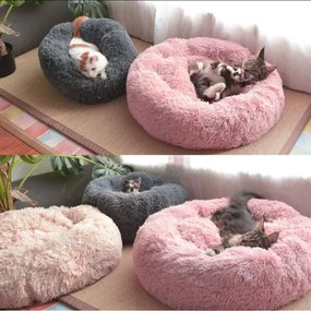 PuppyJoy Donut, okrúhly vankúš pre psa 100cm, veľkosť L, PJ-011, hnedá, HOM-50059