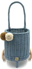 Prútený košík s rúčkou – detský modrý | Ručne vyrobený košík pre deti