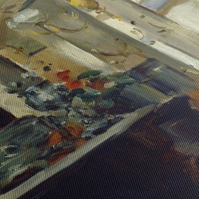 Obraz - Style of Edouard Manet, Bon Bock Cafe, reprodukcia (s hodinami) (90x30 cm)