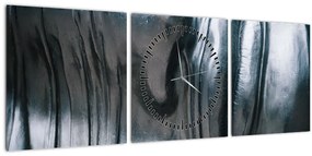 Obraz - Tvár z ocele (s hodinami) (90x30 cm)