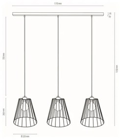 Spot-Light DO19319304 - Luster na lanku ORAZIO 3xE27/60W/230V borovica