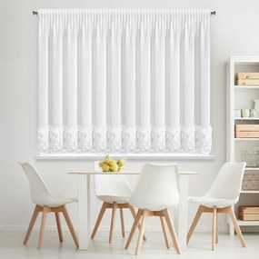 Dekorstudio Hotová biela záclona ROSES 8 na páske 400 x 160 cm