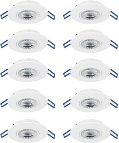 Eglo 300187 - Sada 10× LED zapustených svietidiel GEDREZ LED/4,9W/230V pr. 9 cm biela