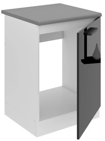 Kuchynská skrinka Belini Premium Full Version drezová 60 cm čierny lesk s pracovnou doskou