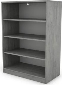 Polovysoký regál Carlos, sivý betón, šírka 75 cm%
