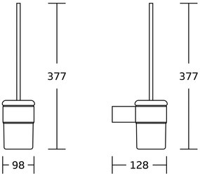 Mexen Base, záchodová wc kefa, čierna - zlatá, 7088250-57
