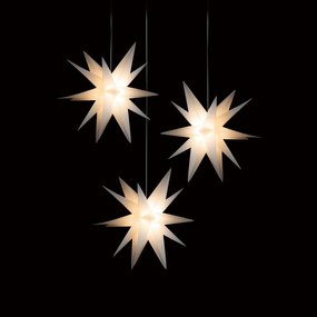 Det Gamle Apotek LED plastové hviezdy s 18 hrotmi bielej