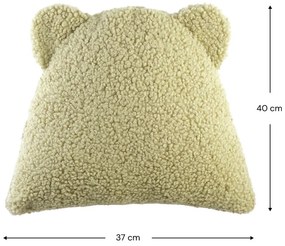 Zelený detský pohovkový vankúš z textílie buklé Bear – Wigiwama