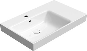 GSI GSI, NUBES keramické umývadlo 80x50cm, s odkladacou plochou vpravo, biela ExtraGlaze, 9629111