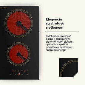 Klarstein Victoria sklokeramická varná doska, 2 zóny, elegantná, nadčasová, 3000 W, 30 cm