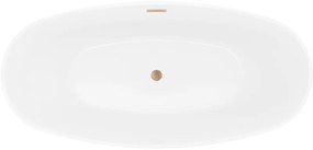 Mexen Lira, voľne stojaca vaňa, vzor, 170 x 80 cm, biela-čierna, medený matný prepad, 52831708075-65