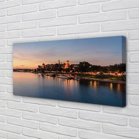 Obraz na plátne Krakow Sunset rieky lock 125x50 cm