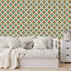 Samolepiaca tapeta retro kvetinový vzor v pastelových tónoch