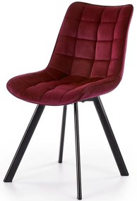 Stolička K332 Velvet/Kov Bordó