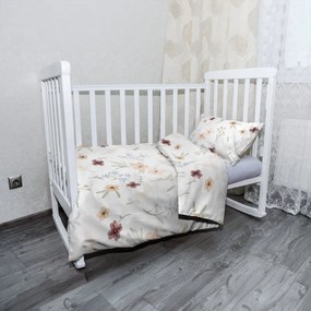 Sablio Mikroplyšové detské obliečky do postieľky Romantické kvety - 100x135 / 40x60
