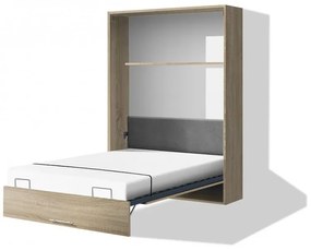 Nabytekmorava Sklápacia posteľ VS 1054 P - 200x160 cm A nosnosť postele: zvýšená nosnosť o 20 kg, farba lamina: buk/biele dvere
